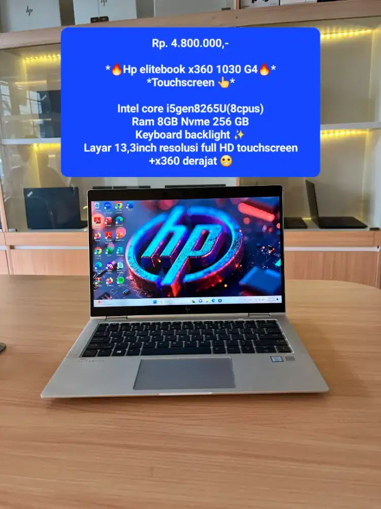 HP Elitebook X360 1030 G4 2in1 Core I5 8625U Ram 8GB Nvme 256GB