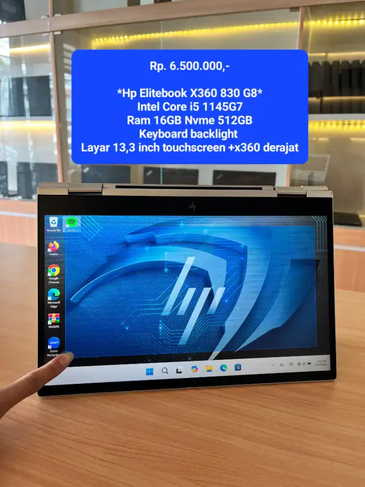 HP Elitebook X360 830 G8 2in1 Core I5 1145G7 Ram 16GB Nvme 512GB