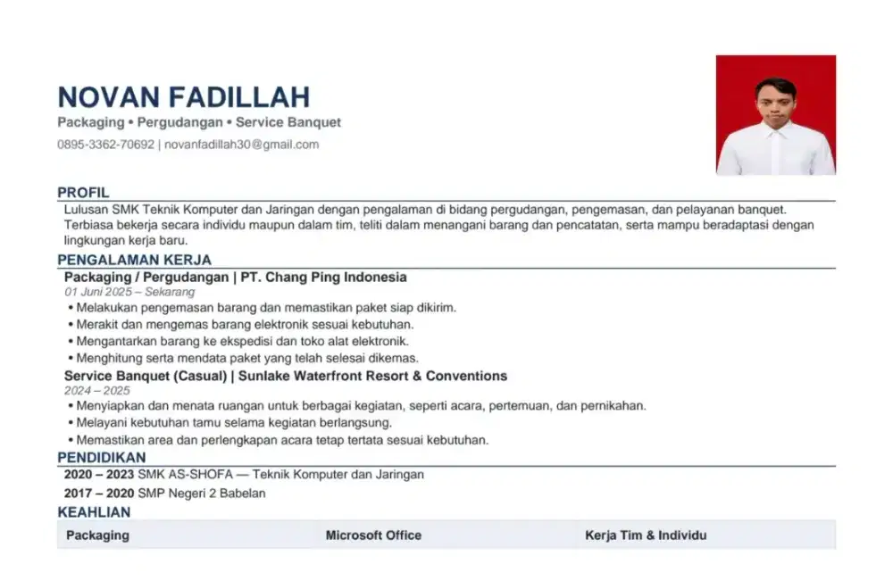 Mencari pekerjaan di warehouse