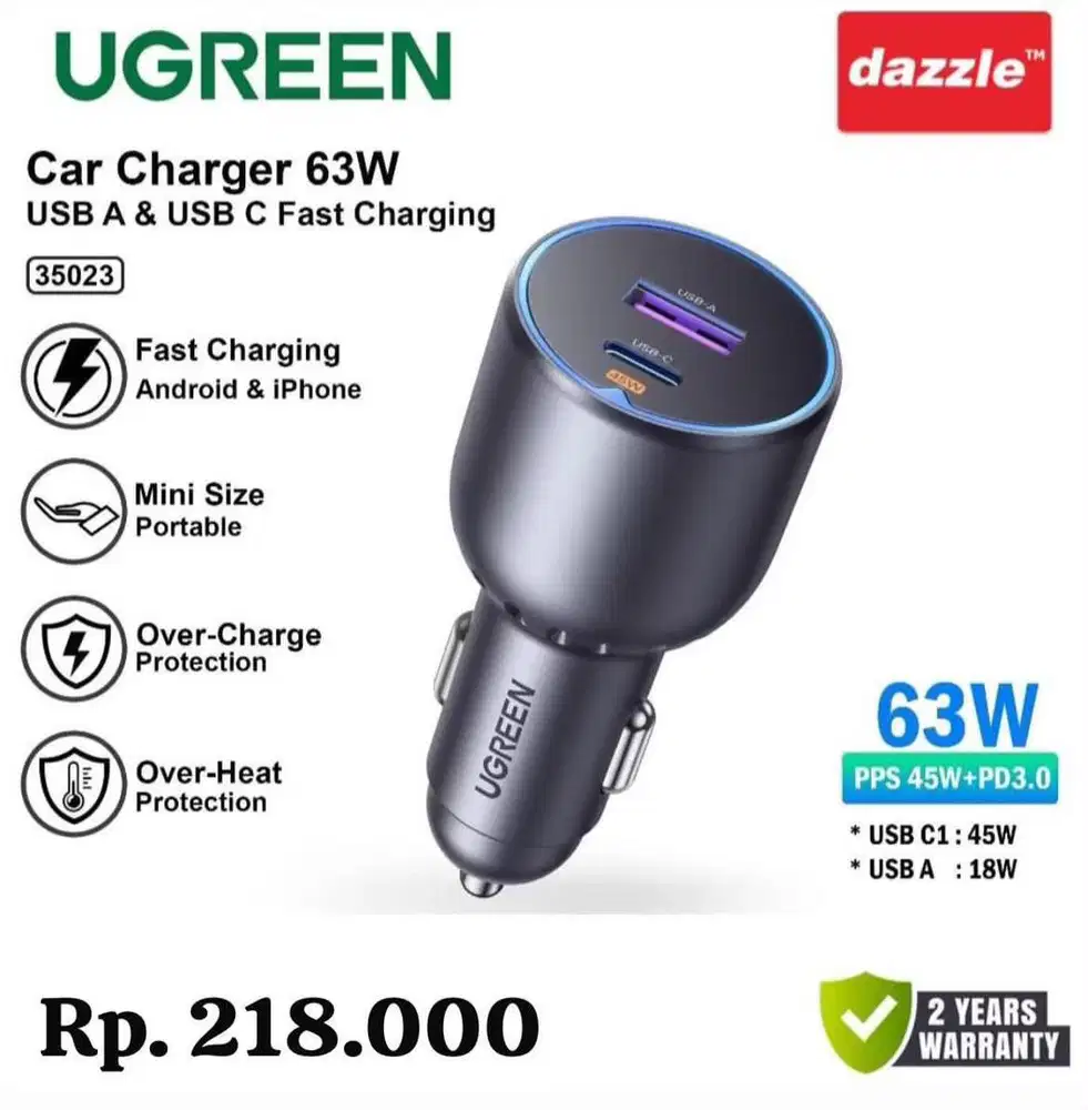 CAR CHARGER UGREEN 63W