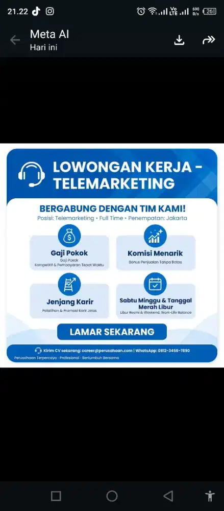 Lowongan kerja telemarketing