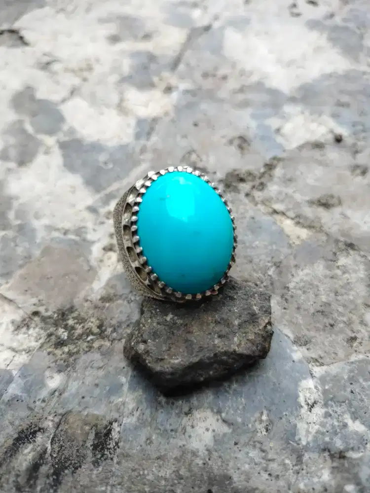 Batu cincin Pirus Mesir Ring Perak Handmade