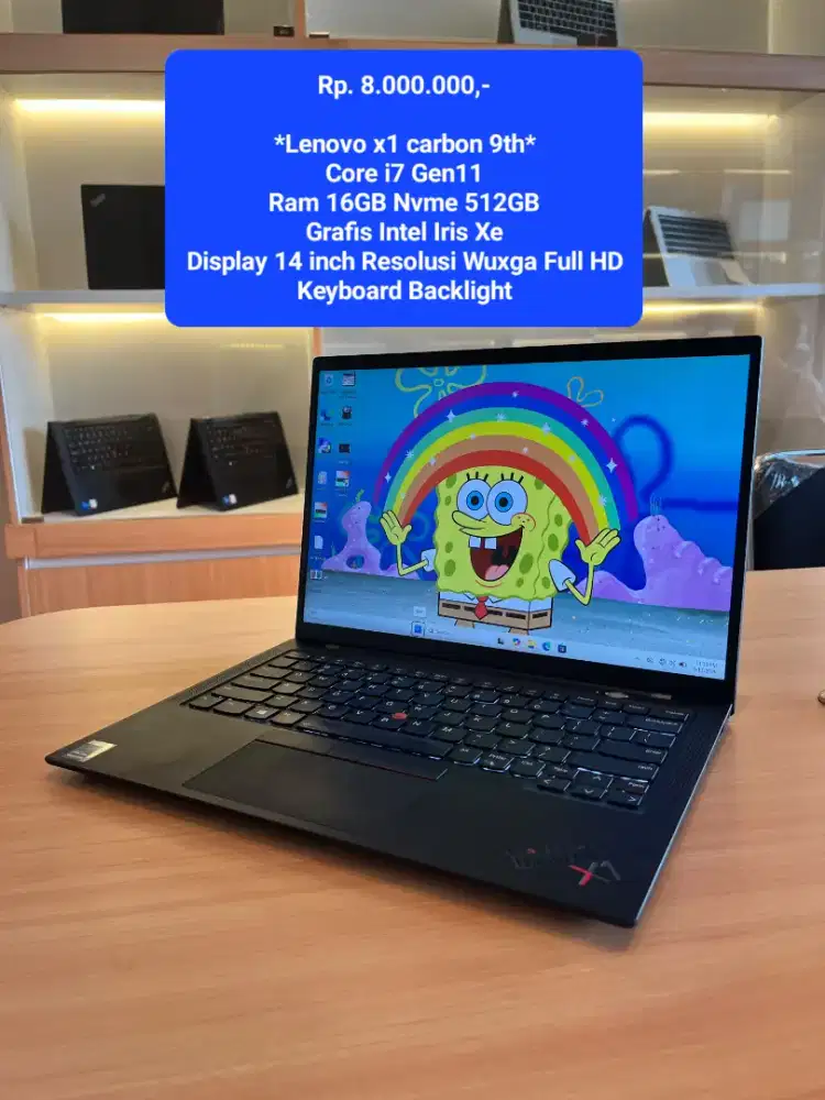 Lenovo X1 Carbon 9th Core I7 Gen11 Ram 16GB Nvme 512GB Prokomputer