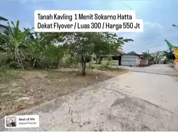 JUAL CEPAT TANAH 1 MENIT KE SOKARNO HATTA DEKAT FLYOVER KM 10