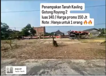 TANAH KAVLING SUKABANGUN 2 UJUNG JLN GOTONG ROYONG 2