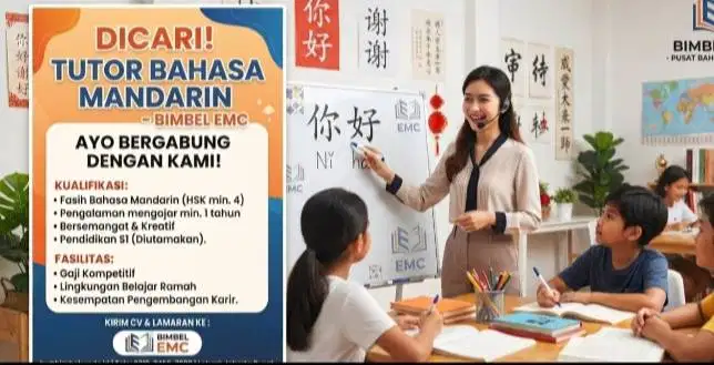 Di Butuhkan guru Mandarin