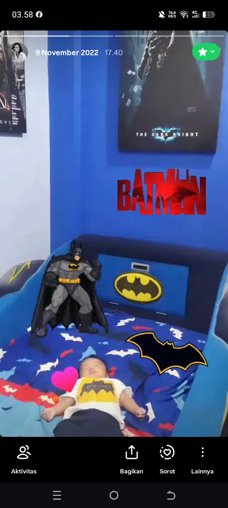 Dipan bentuk Batman kasur dan lemari