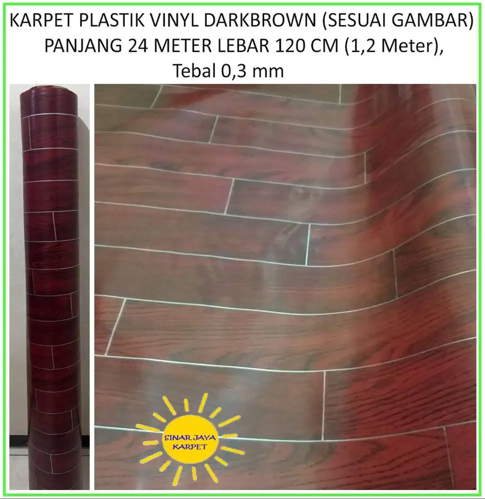 24 METER JUAL KARPET PLASTIK PVC 1 ROLL | MOTIF MAROON (GAMBAR)