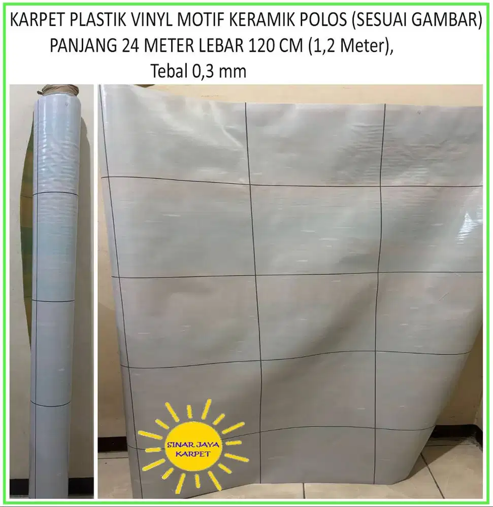 24 METER JUAL KARPET PLASTIK PVC 1 ROLL | MOTIF KERAMIK (GAMBAR)