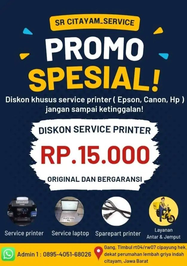 Jasa service printer, laptop dan sparepart printer original
