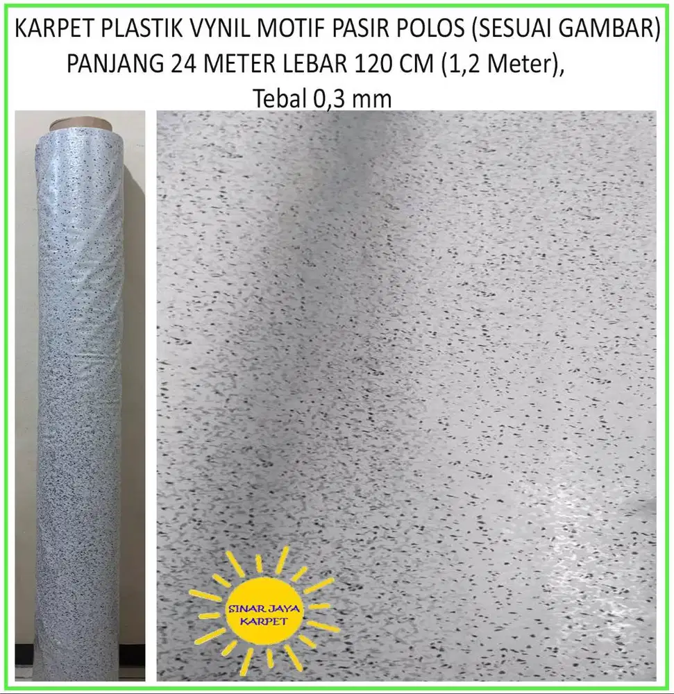 24 METER JUAL KARPET PLASTIK PVC 1 ROLL | MOTIF PASIR POLOS (GAMBAR)