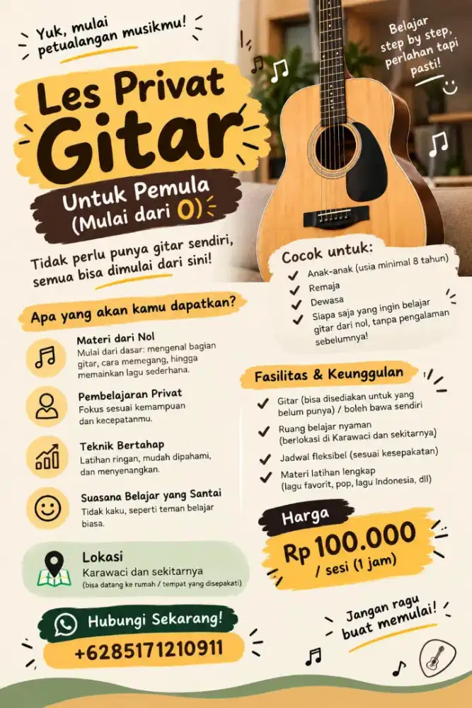 LES PRIVAT GITAR DARI 0