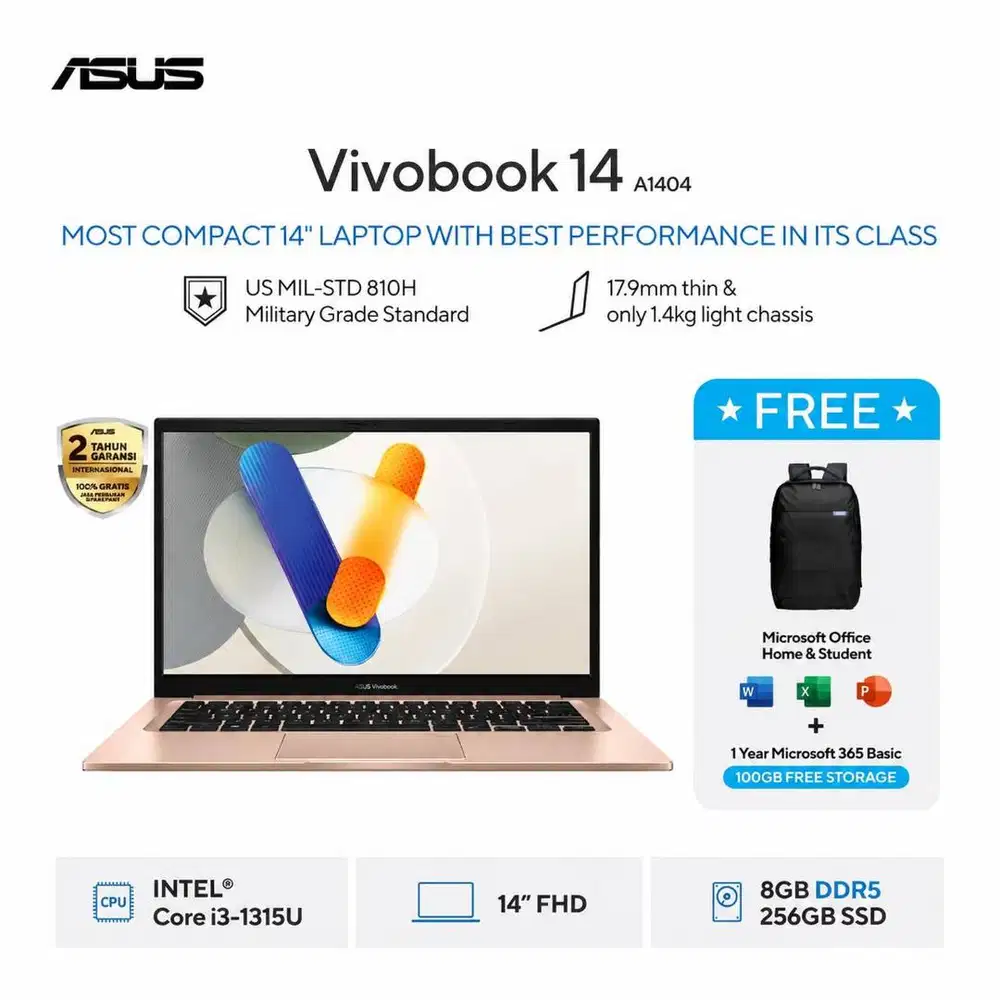 ASUS Vivobook 14 A1404VA Intel Core i3-1315U 8GB 256GB 14 VIPS WIN11