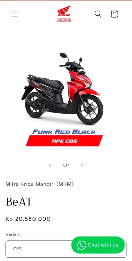 dijual honda beat 2026 CBS