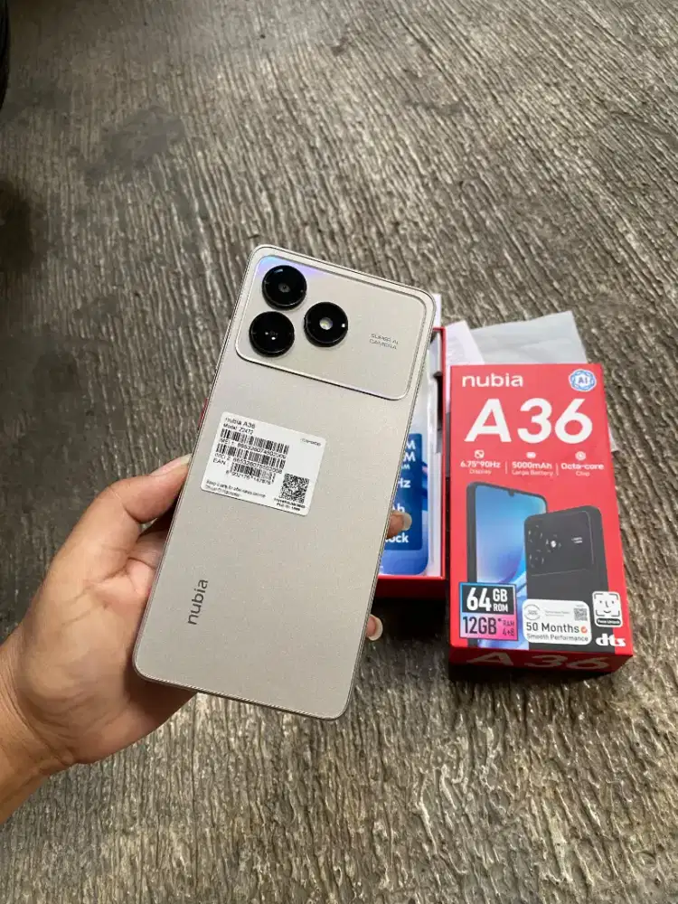 Nubia A36 ram 4+8/64 HP Resmi Like New