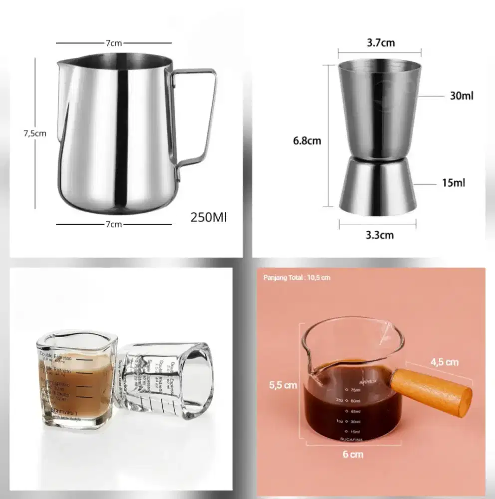 Dijual Gelas ukur 1 paket 4 pcs