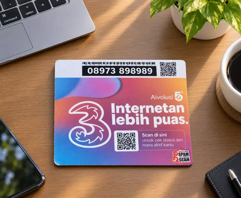 (bisa COD) Nomor CANTIK kartu TRI INDOSAT 11DIGIT PRABAYAR HOKI 898989