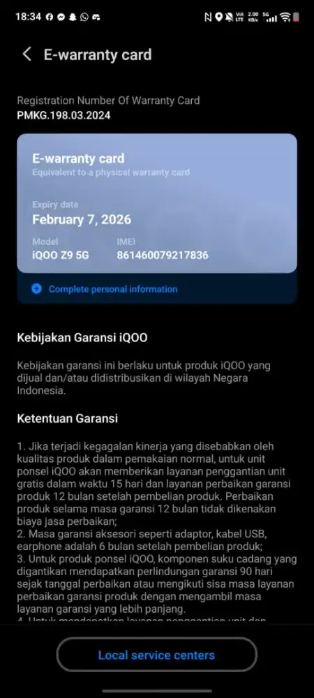 Handphone iQOO Z9 5G