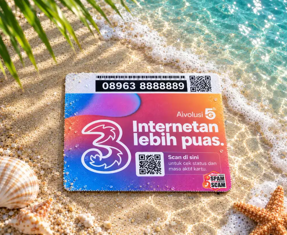 (bisa COD) Nomor CANTIK kartu TRI INDOSAT 11 DIGIT HOKI 888 8889
