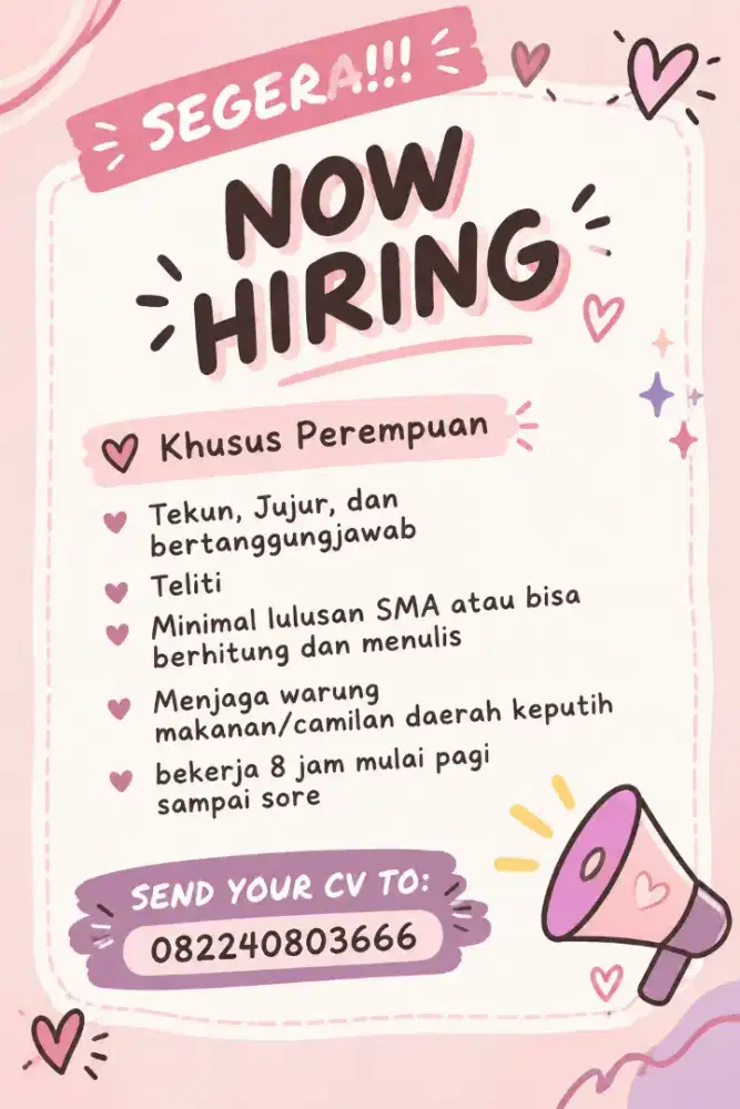 Loker jaga stand makanan