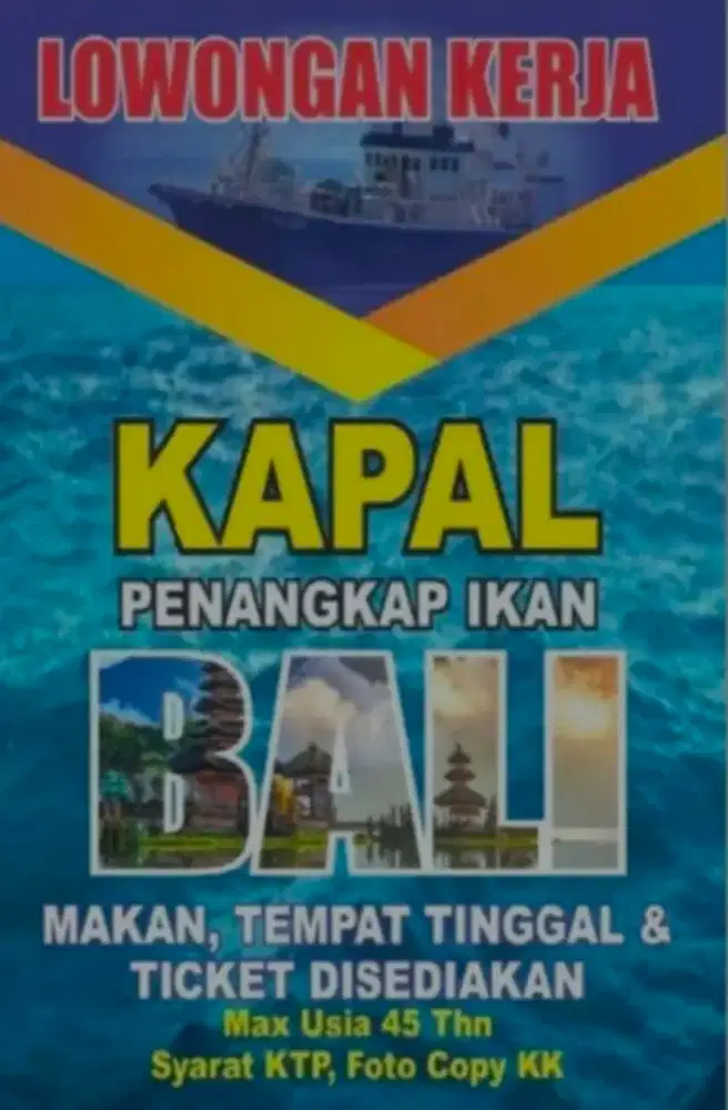 Dibutuhkan Karyawan Kerja Di kapal