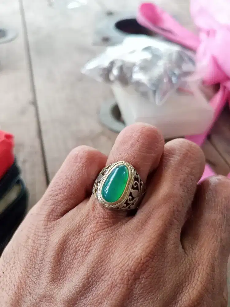 Batu Cincin Akik Permata Natural Chrysocolla Chalcedony Bacan Doko Top