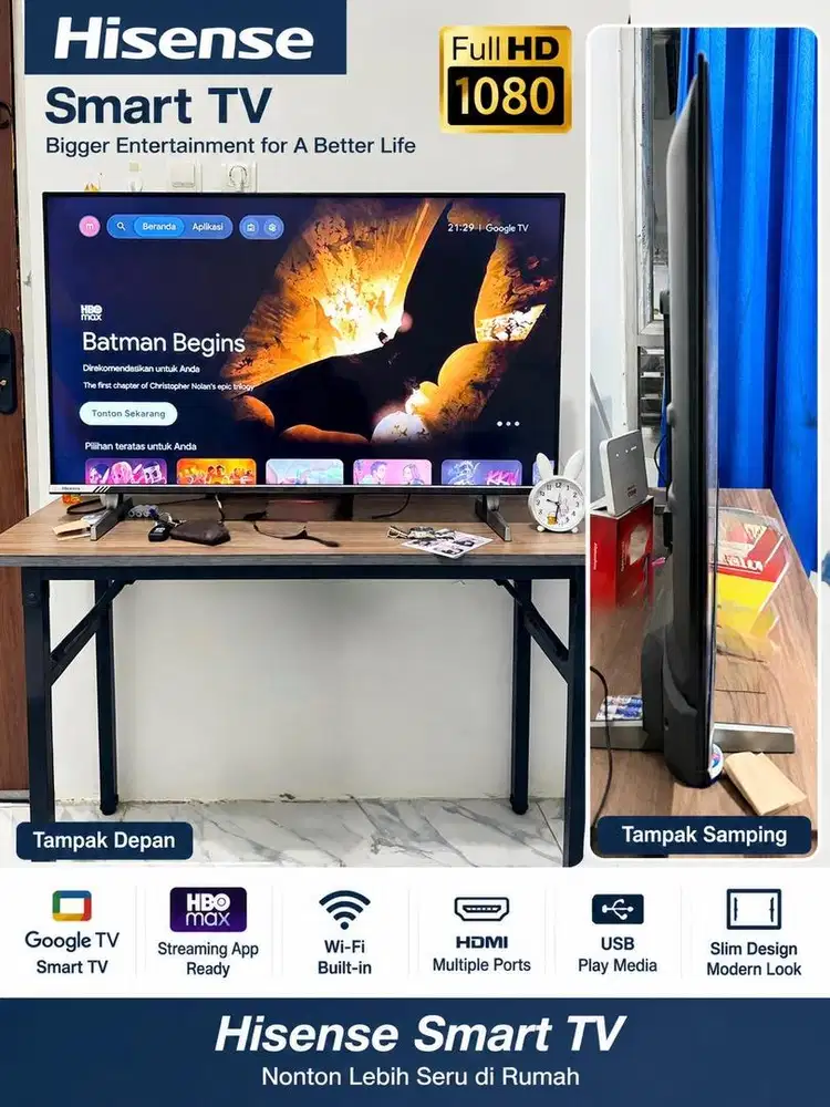 Di jual TV smart Google Hisense