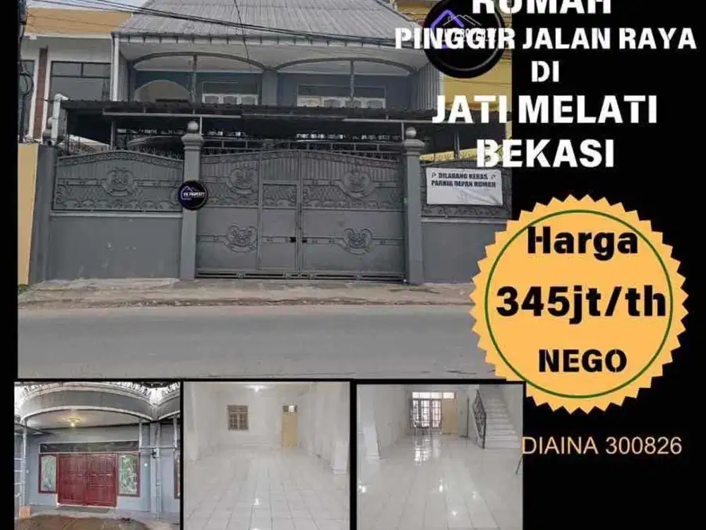 Rumah pinggir jalan raya di Jati Melati Bekasi
