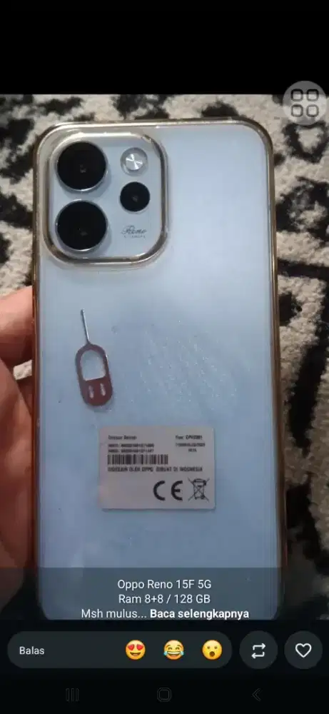 Hp oppo reno 15f 5g ram 8+8 /128 GB