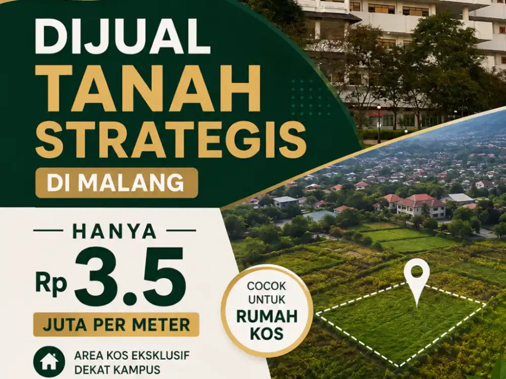 tanah cocok untuk investasi, lokasi dekat kampus bisa di jadikan kosan