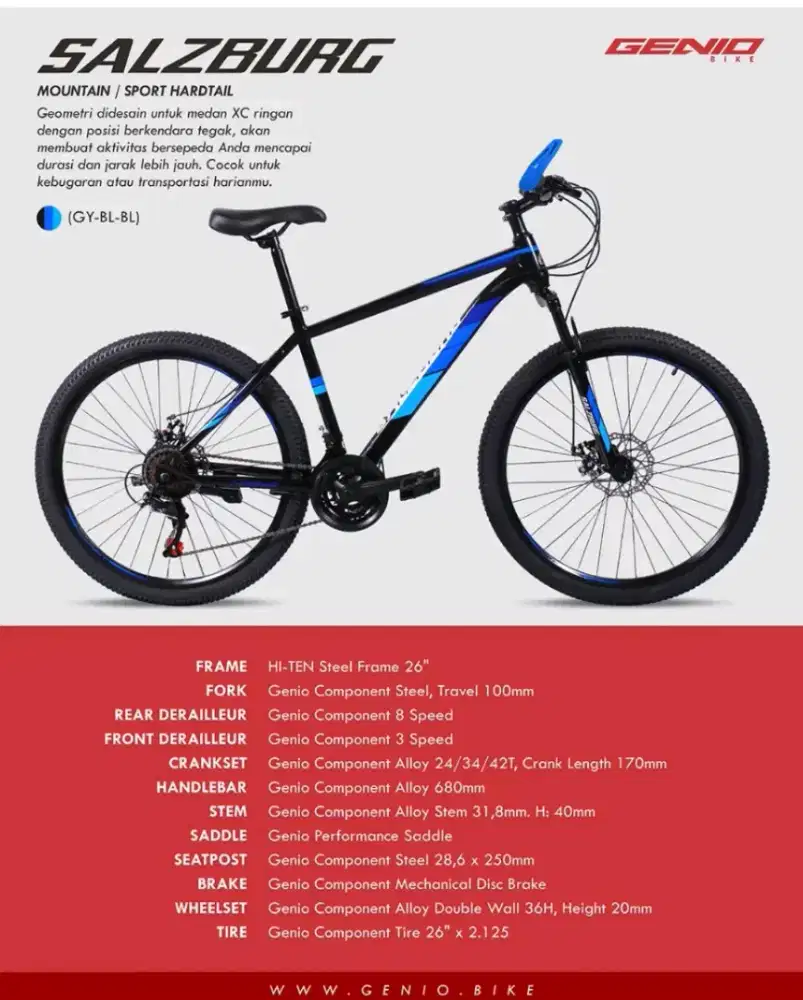 jual cepat Sepeda Genio Salzburg XCX 26 8speed