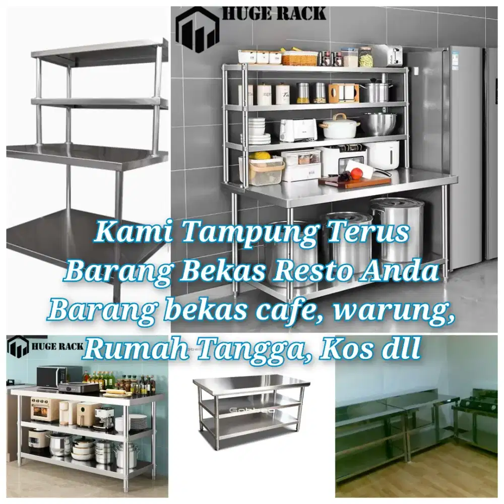 Terima Lagi Barang bekas meja Dapur stainless, kompor, dan kulkas dll