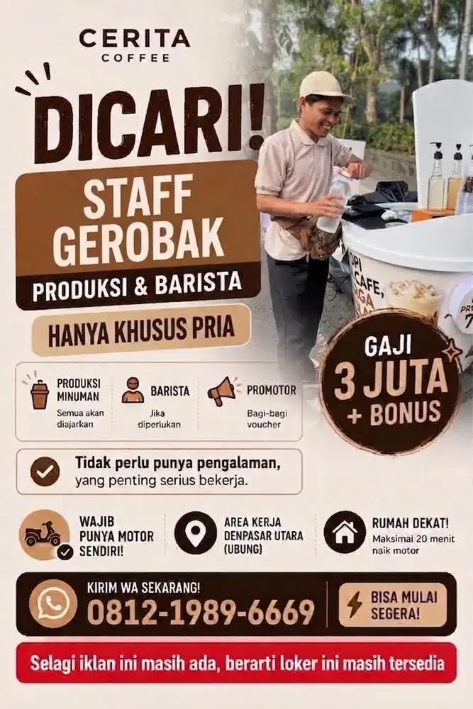 staff gerobak kopi keliling
