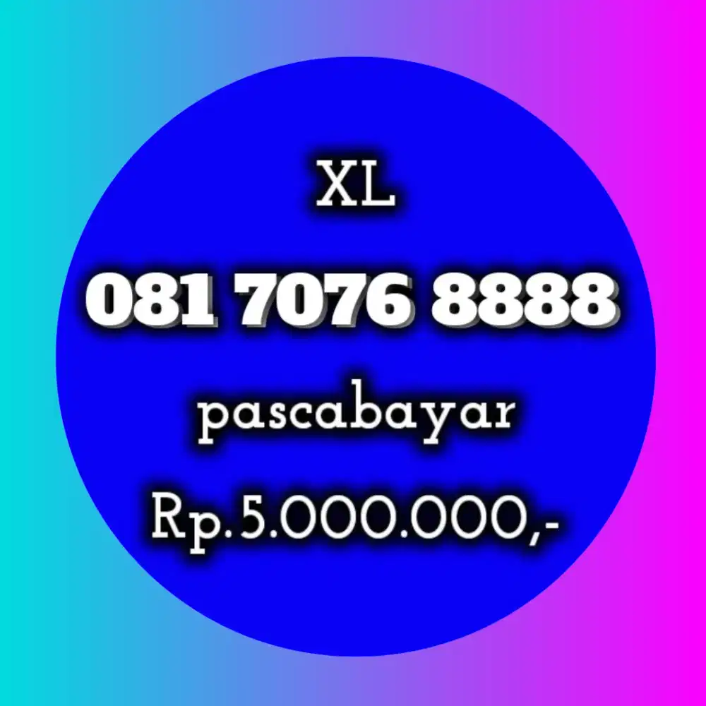 NOMOR CANTIK XL 7076 8888