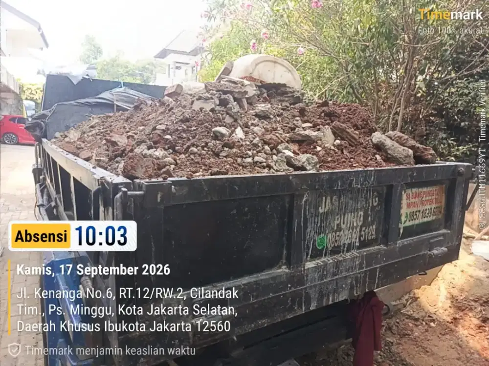 Jasa buang puing dan angkutan sampah