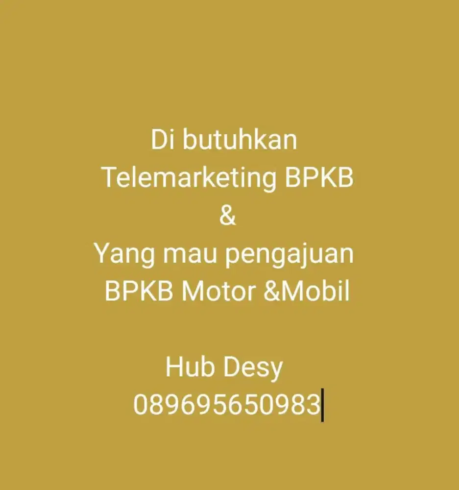 Di butuhkan Telemarketing