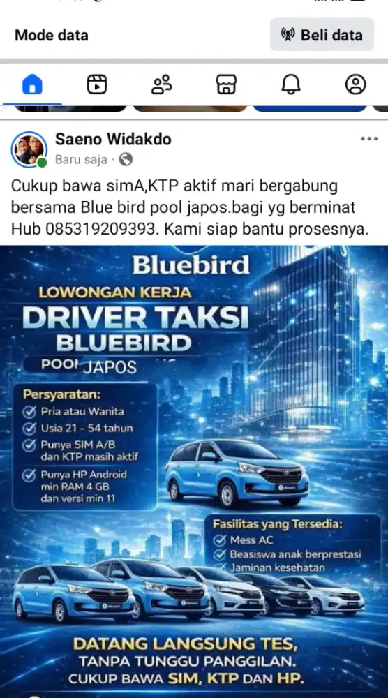 Dibutuhkan supir pria/wanita