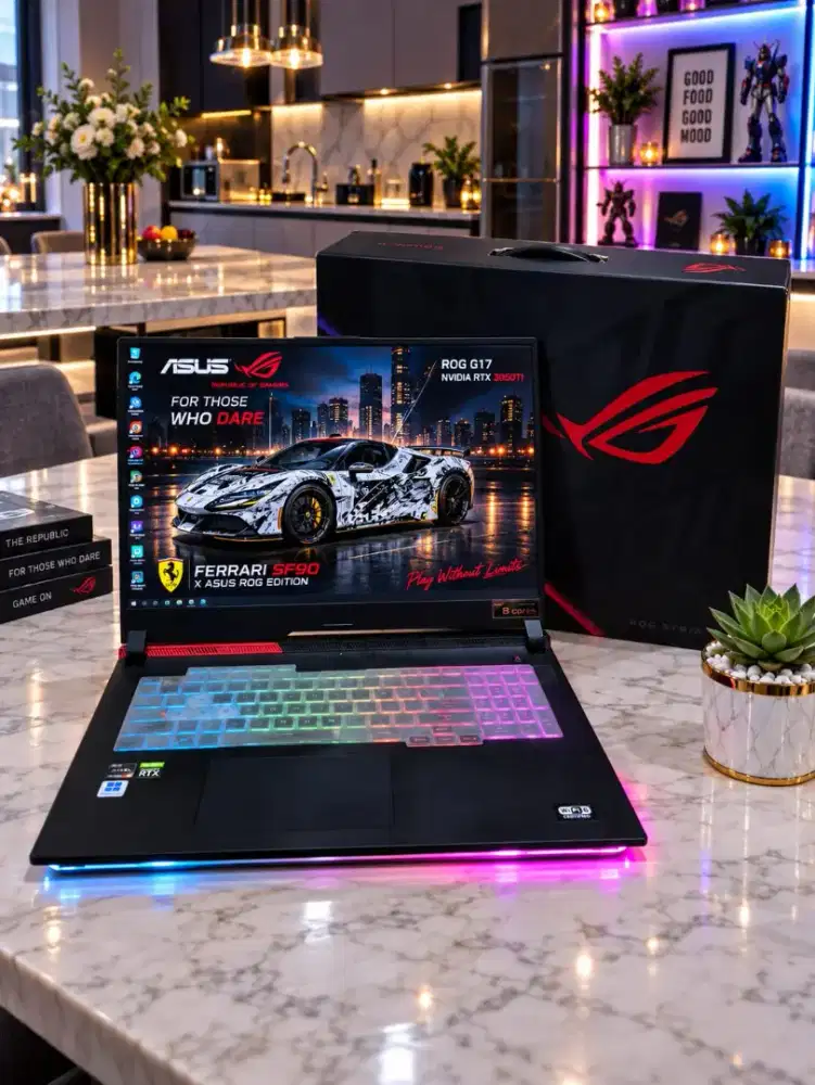 ASUS ROG Strix 17.3 Ryzen 7 RTX 3050Ti Fullset Aman.