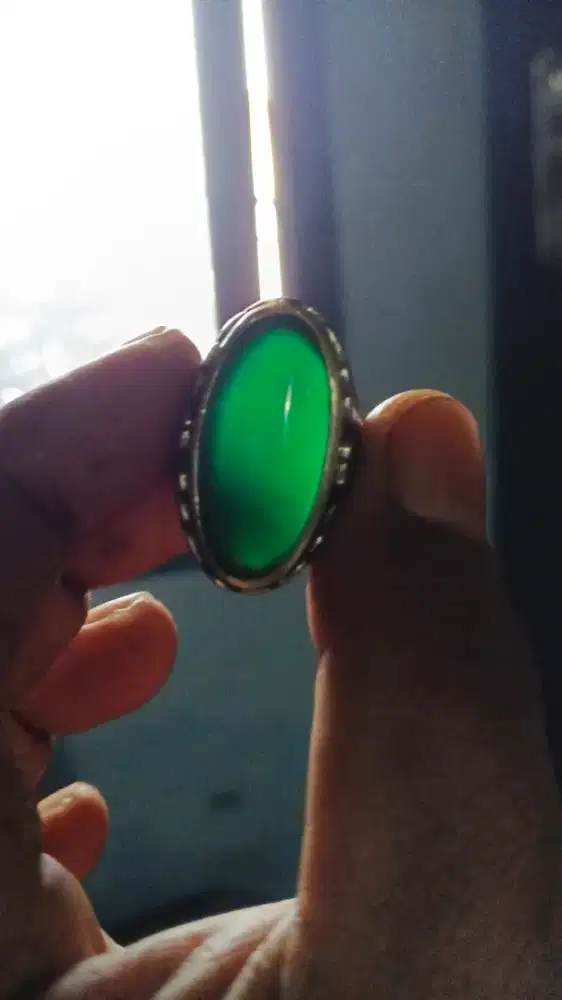Batu Garut ijo dim 29.14.6 ring alpaka size 7