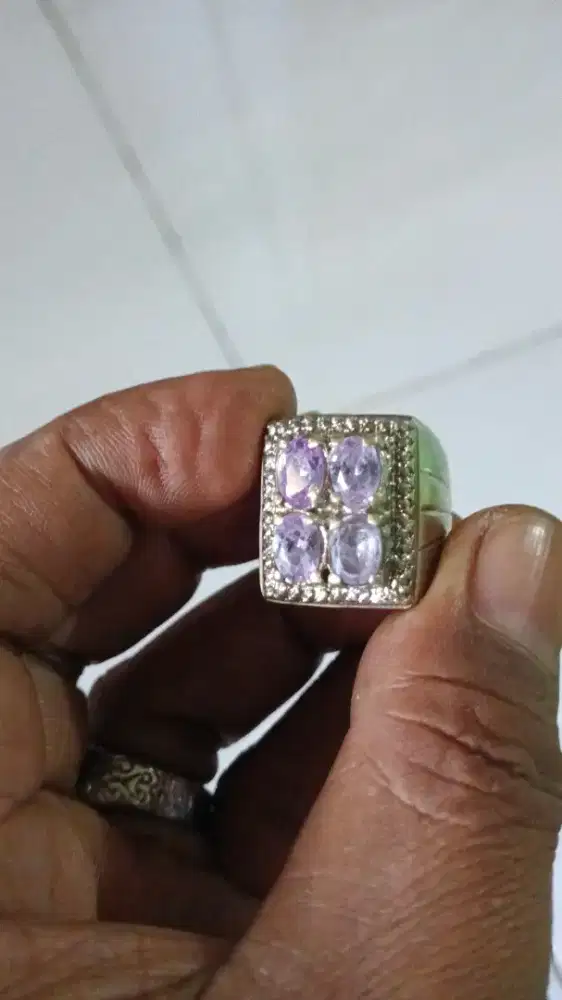Kecubung Brazil ring alpaka size 7