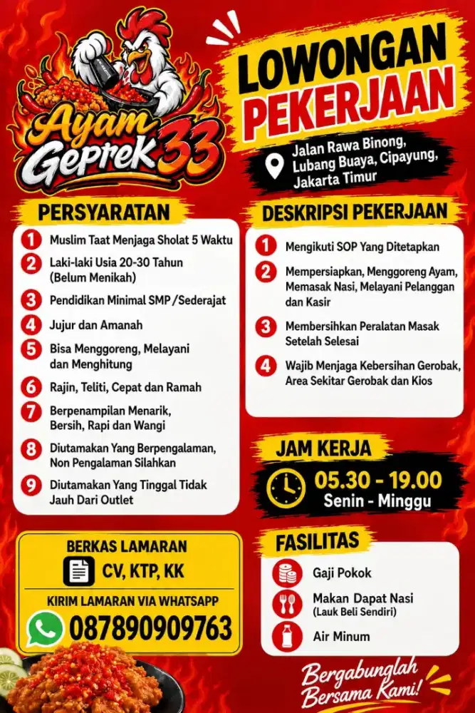 Lowongan Kerja Ayam Geprek