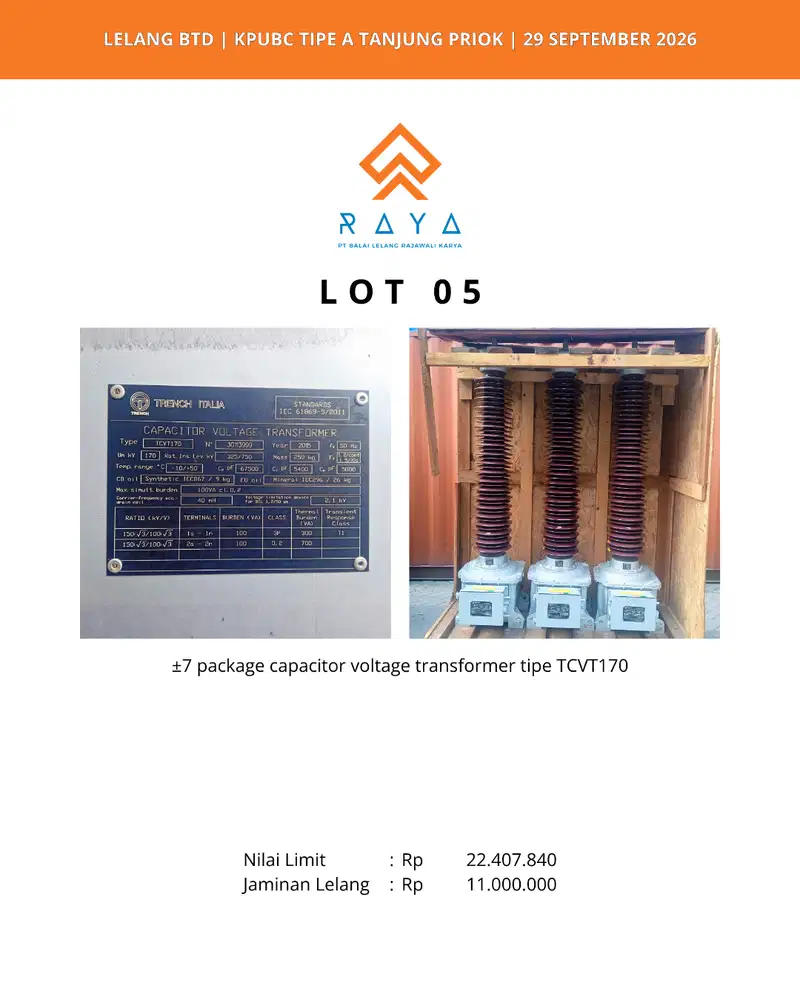 CAPASITOR VOLTAGE TRANSFORMER TIPE TCVT170