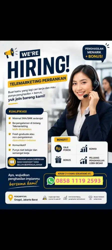 Dibutuhkan telemarketing