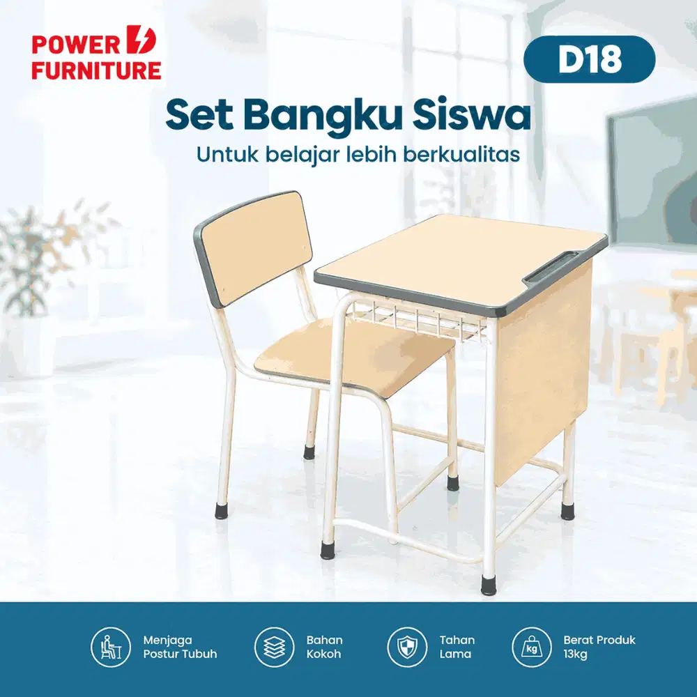 Meja Belajar Sekolah D18 - Kursi Siswa | Bangku Kelas