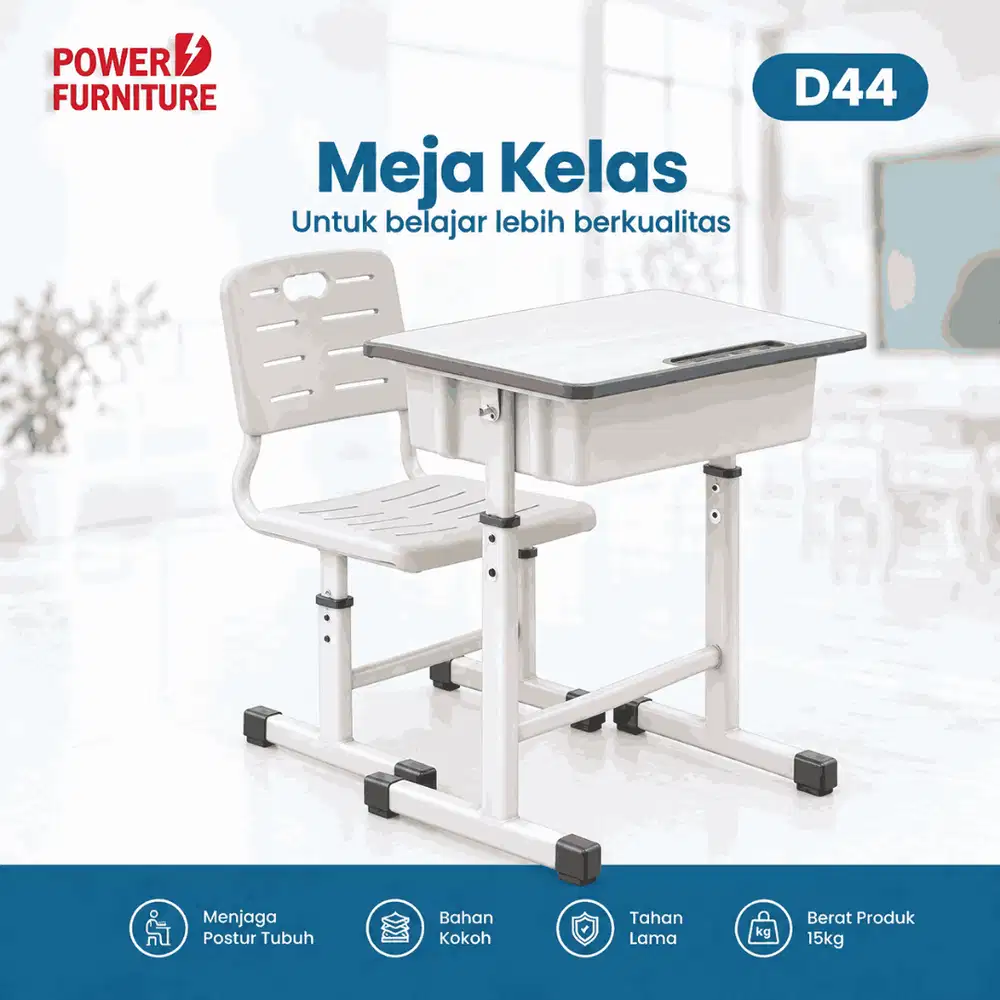 Kursi Siswa SD SMP D44 - Set Bangku Sekolah, Bahan Kuat & Tahan Lama