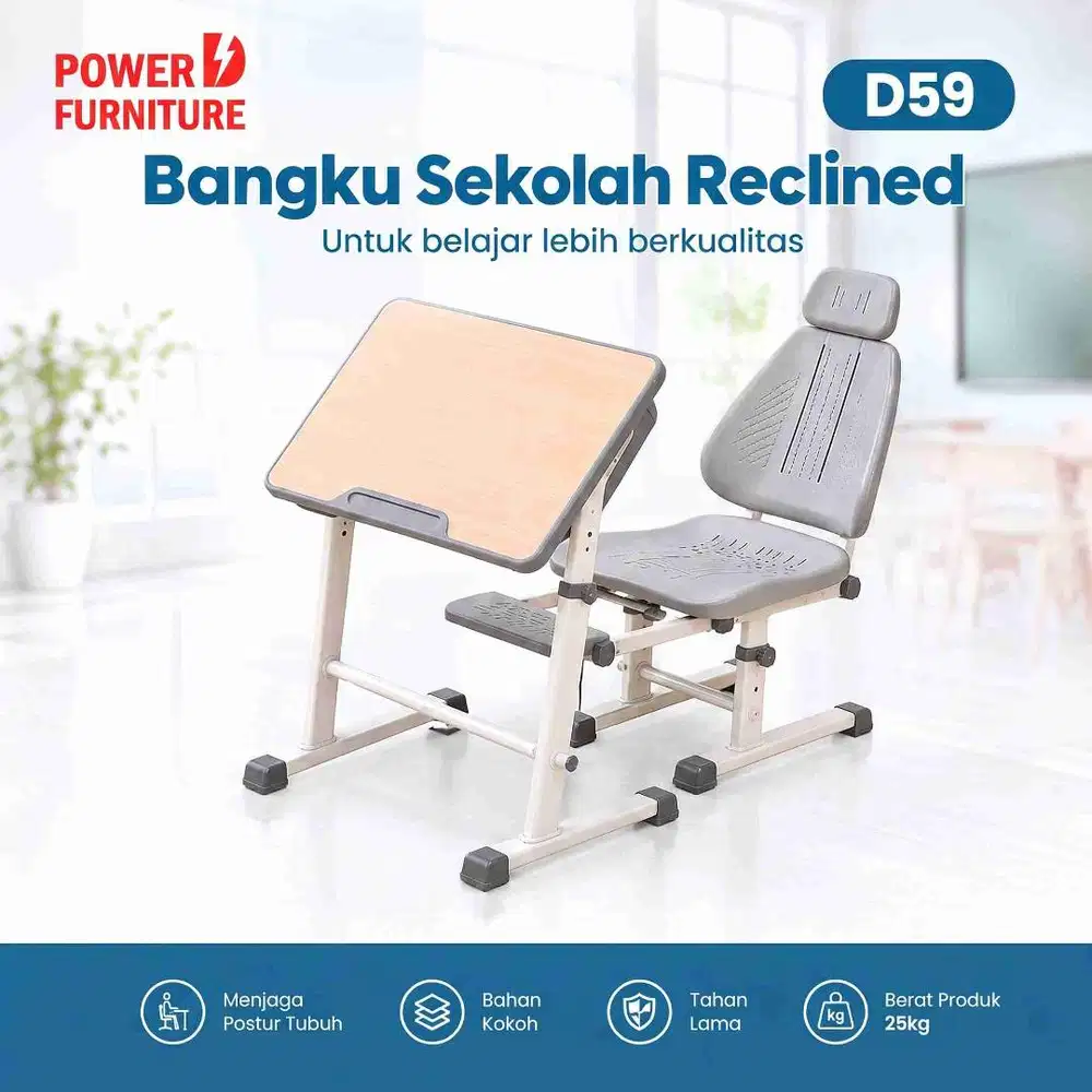 Set Meja & Kursi Sekolah Reclined D59 - Pengiriman Seluruh Indonesia