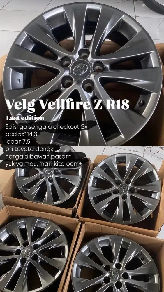 Velg R18 Vellfire Z, bekas Innova