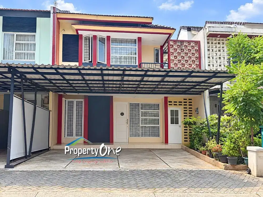 Jual Rumah 2 Lantai Semifurnished di Castilla, Double Garden (Teras & Indoor), SHM On Hand, Dekat ke Pasar Modern BSD, Pintu Tol Pd Aren & Stasiun KRL