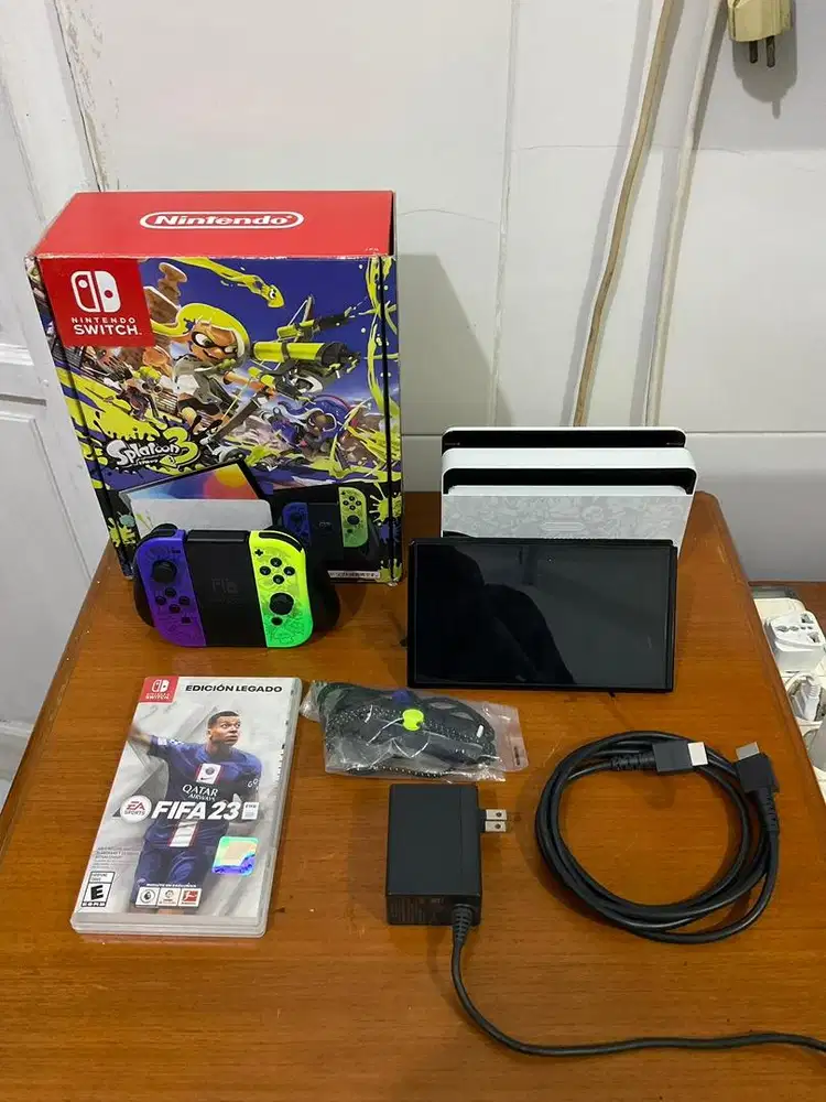 Nintendo Switch Oled Fullset OFW edisi splatoon 3