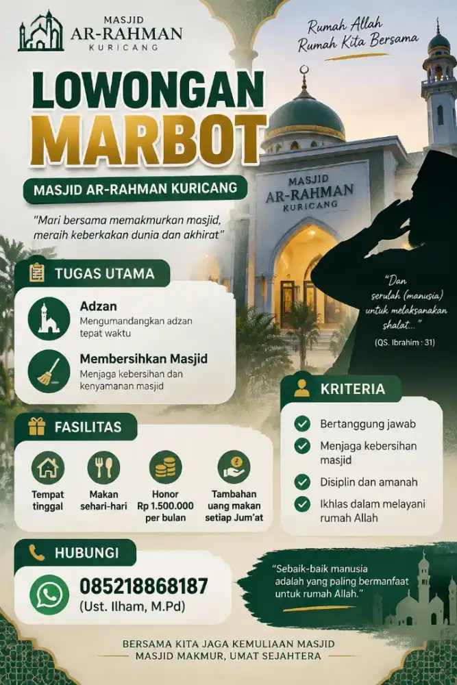 Lowongan marbot masjid